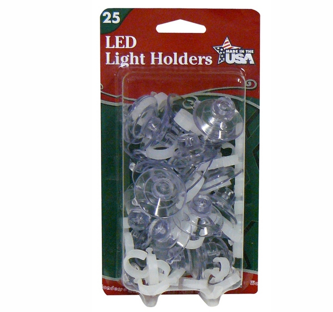 Rope light clips. LED light holders for windows. Suction Cups Direct.