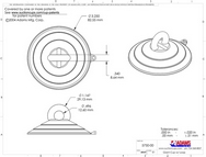 Technical Drawing. 85mm Heavy Duty Suction Cup with Loop.