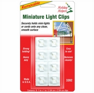 Adhesive Light Clips for Christmas Lights. White. Pack of 8.