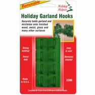 Adhesive Garland Hooks. Green. Pack of 8.