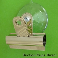 Suction Cup with Bulldog Clip. 64mm Suction Cup. Sample Pack of 1.