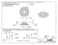 Technical Drawing. 47mm Suction Cups with Mushroom Head.