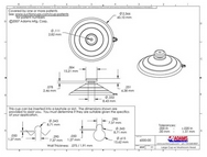 Technical Drawing. 64mm Large Suction Cups with Mushroom Head.