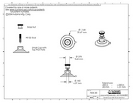 Technical Drawing. 32mm Suction Cups with Screw Stud and Brass Nut.