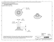 Technical Drawing. 32mm Suction Cups with Flat Barbed Thumb Tacks.