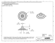 Technical Drawing. 47mm Suction Cups with Barbed Thumb Tacks.