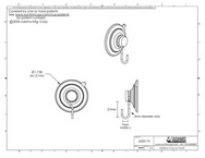 Technical Drawing. 47mm diameter Suction Cups with Hooks.