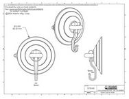 Technical Drawing. 85mm Heavy Duty Suction Hooks.