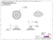 Technical Drawing. 47mm Suction Cups with 6.1mm Side Pilot Hole.