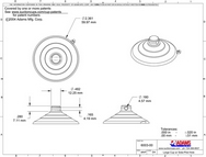 Technical Drawing. 64mm Suction Cups with 4.5mm Side Pilot Hole.