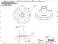 Technical Drawing. 85mm Heavy Duty Suction Cups. Large Top Pilot Hole.