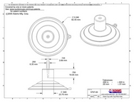 Technical Drawing. 85mm Heavy Duty Suction Cups with Narrow Top Pilot Hole.