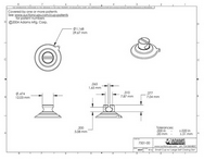 Technical Drawing. 32mm Suction Cups with Large Slot Head.