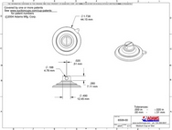 Technical Drawing. 47mm Suction Cups with Slot Head.