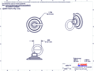 Technical Drawing. 47mm Suction Cup with Loop.