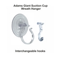 Suction Cup Wreath Hanger. 2 Suction Cups Pack with 4 Interchangeable Hooks.