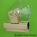 Suction cup with bulldog clip. 64mm suction cup. 60mm wide bulldog clip.
