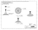 Technical Drawing. 47mm Suction Cups with Screw Stud and Brass Nut.