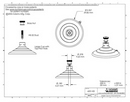 Technical Drawing. 64mm Suction Cups with Screw Stud and Brass Nut.