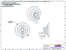 Technical Drawing. 64mm Suction Cup with Polycarbonate Swivel Hook.