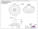 Technical Drawing. 85mm Heavy Duty Suction Cups. Large Top Pilot Hole.