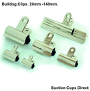 Wide Strong Bulldog Clips. 140mm x 20 pack.